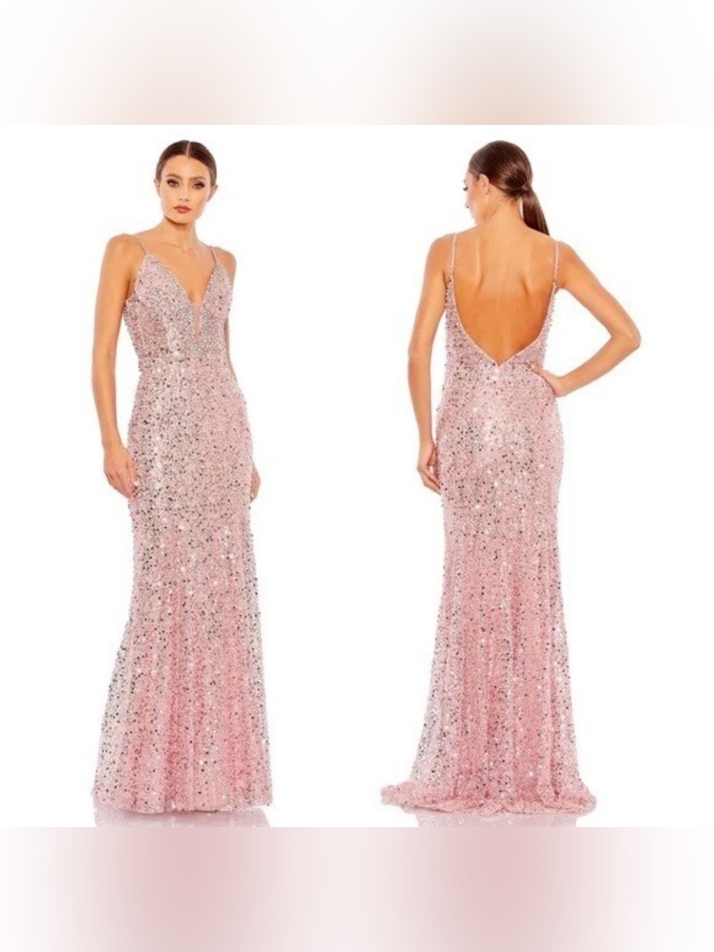 Mac Duggal Sequin Beaded Gown Size 12 NWT Prom Wedding Formal Pageant Evening